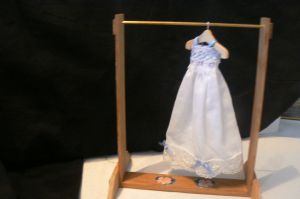 12th scale handmade dress white/blue