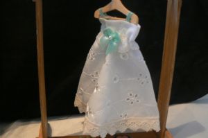 12th scale handmade Cream/Green Dress