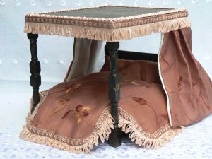 Handmade Miniature Wooden Tudor Bed