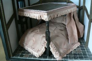 Handmade Miniature Wooden Tudor Bed