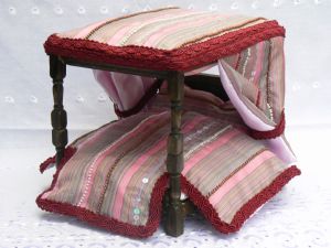 Handmade Miniature Wooden Tudor Bed