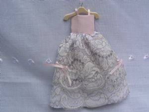 Handmade Lace Dress - Pink/Grey