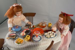 Dolls House 12th Scale Dressed Party Table