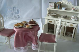 12th Scale Miniature Dressed Kitchen Dresser and Table