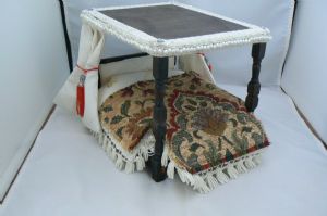 Handmade Miniature Wooden Tudor Bed